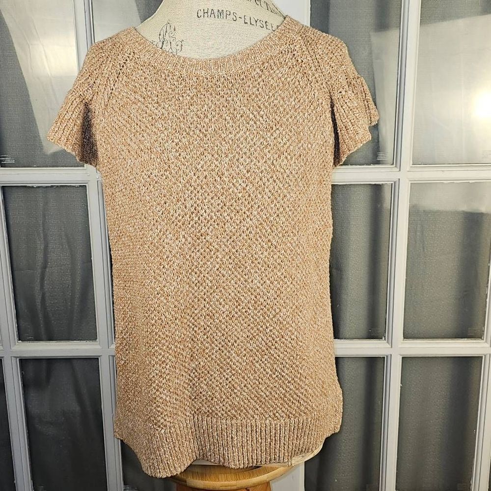 Madewell‎ Womens Tan Brown Flutter Sleeve Sweater Tank XL